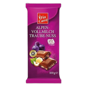 Fin Carré Milk Chocolate with Grape & Nut (100g)